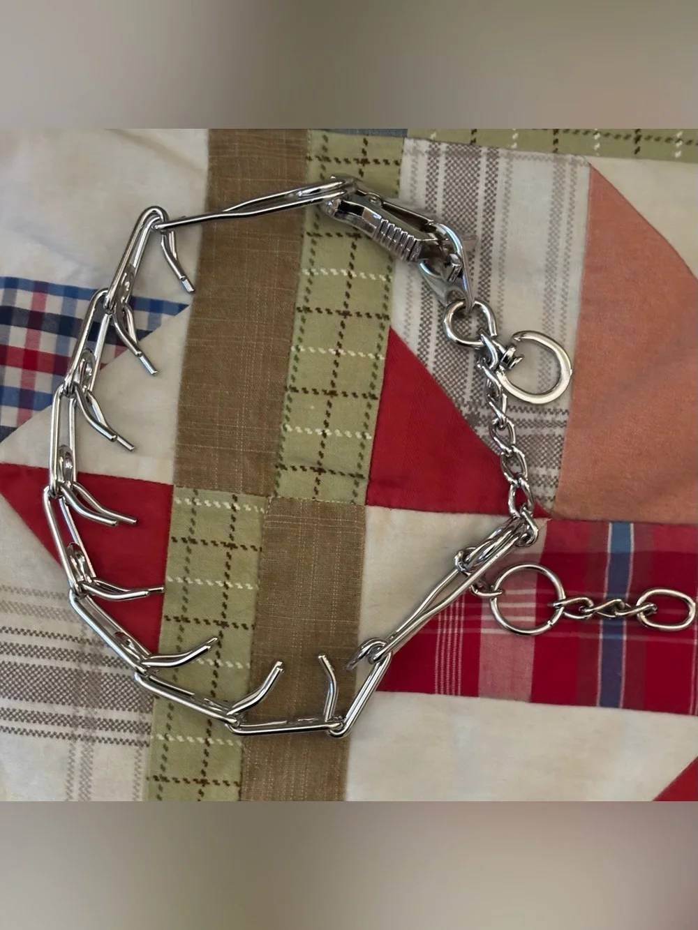 Large 12”-18” Hamilton Chrome Prong Training Collar For Dogs